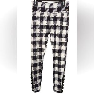 Justice J Sport Girls' B & W Leggings with Lace-Up Accents - Size L (12/14)